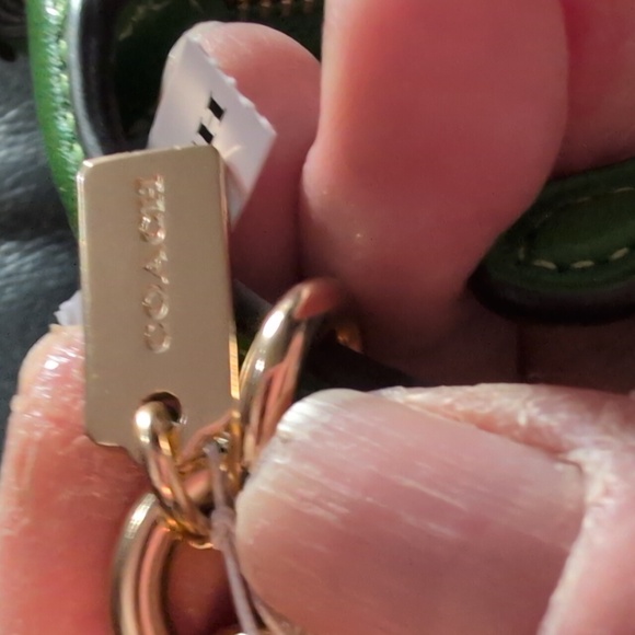 Coach Mini Carmen Bag Charm Keyring With Kelly Green Floral Print -NEW! - Picture 4 of 11